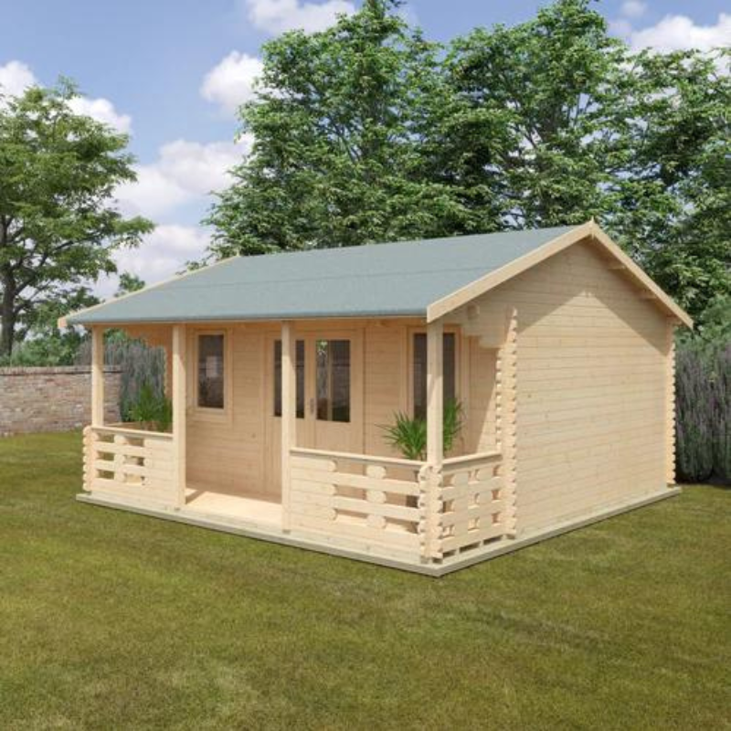 Woodlands The Addlington Apex Log Cabin - 18ft x 16ft (44mm)