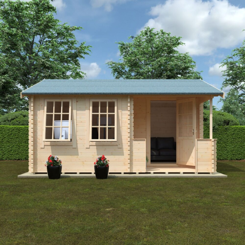 Woodlands The Gyles Apex Log Cabin - 14ft x 12ft (44mm)