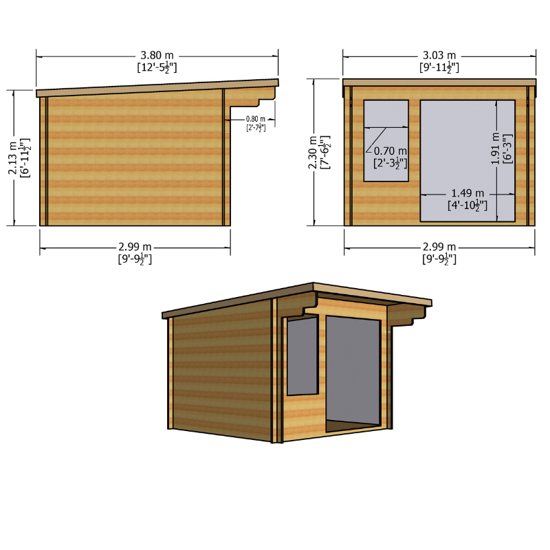 Shire Belgravia Log Cabin - 10 x 10