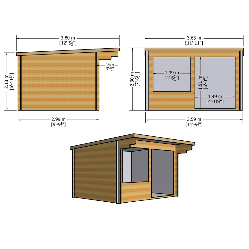 Shire Belgravia Log Cabin - 12 x 10