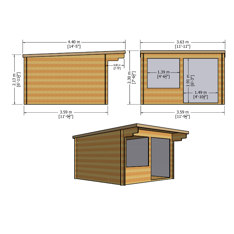 Shire Belgravia Log Cabin - 12 x 12