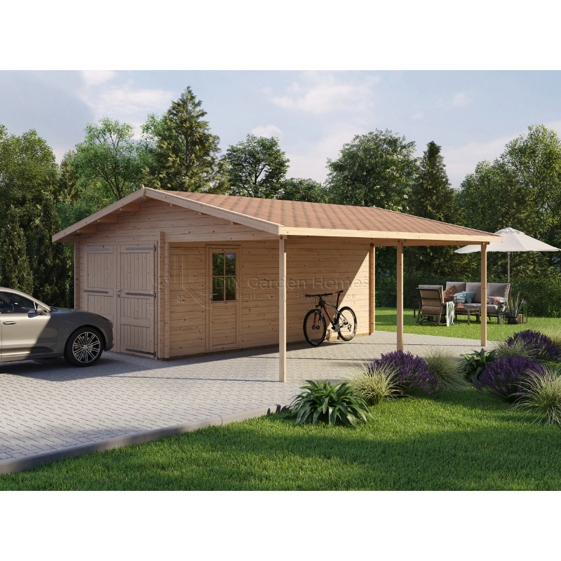 The Eurovudas wooden carport with garage