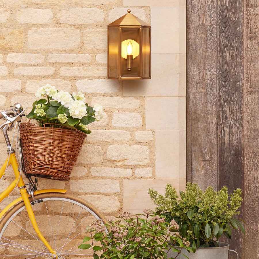 Pooky St Ives IP44 Exterior Wall Light With Brass Reflector Pooky