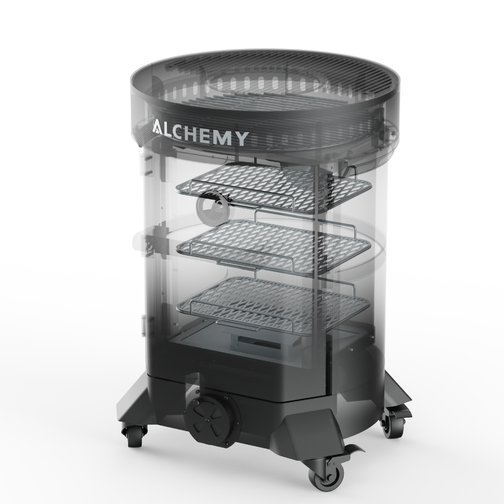 Alchemy 24" Smoker, Grill, & Plancha 3-in-1 - Black