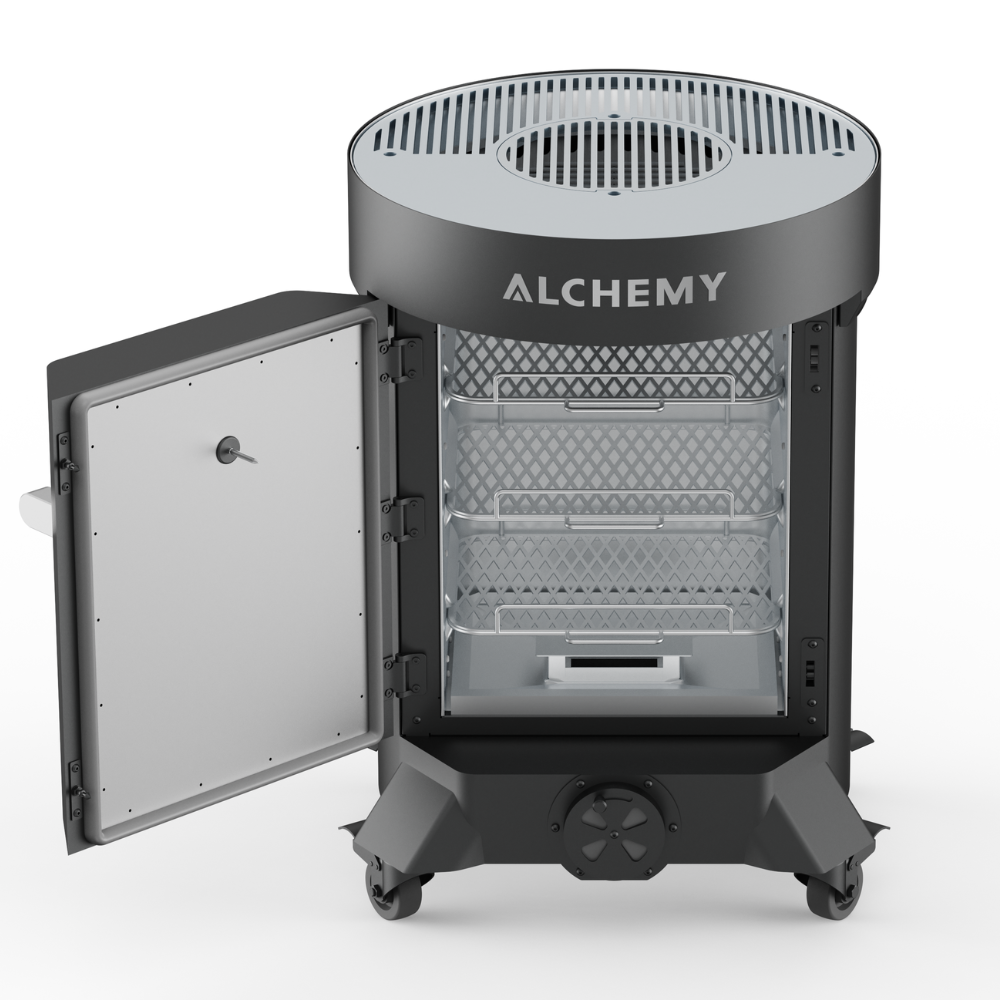 Alchemy 24" Smoker, Grill, & Plancha 3-in-1 - Black