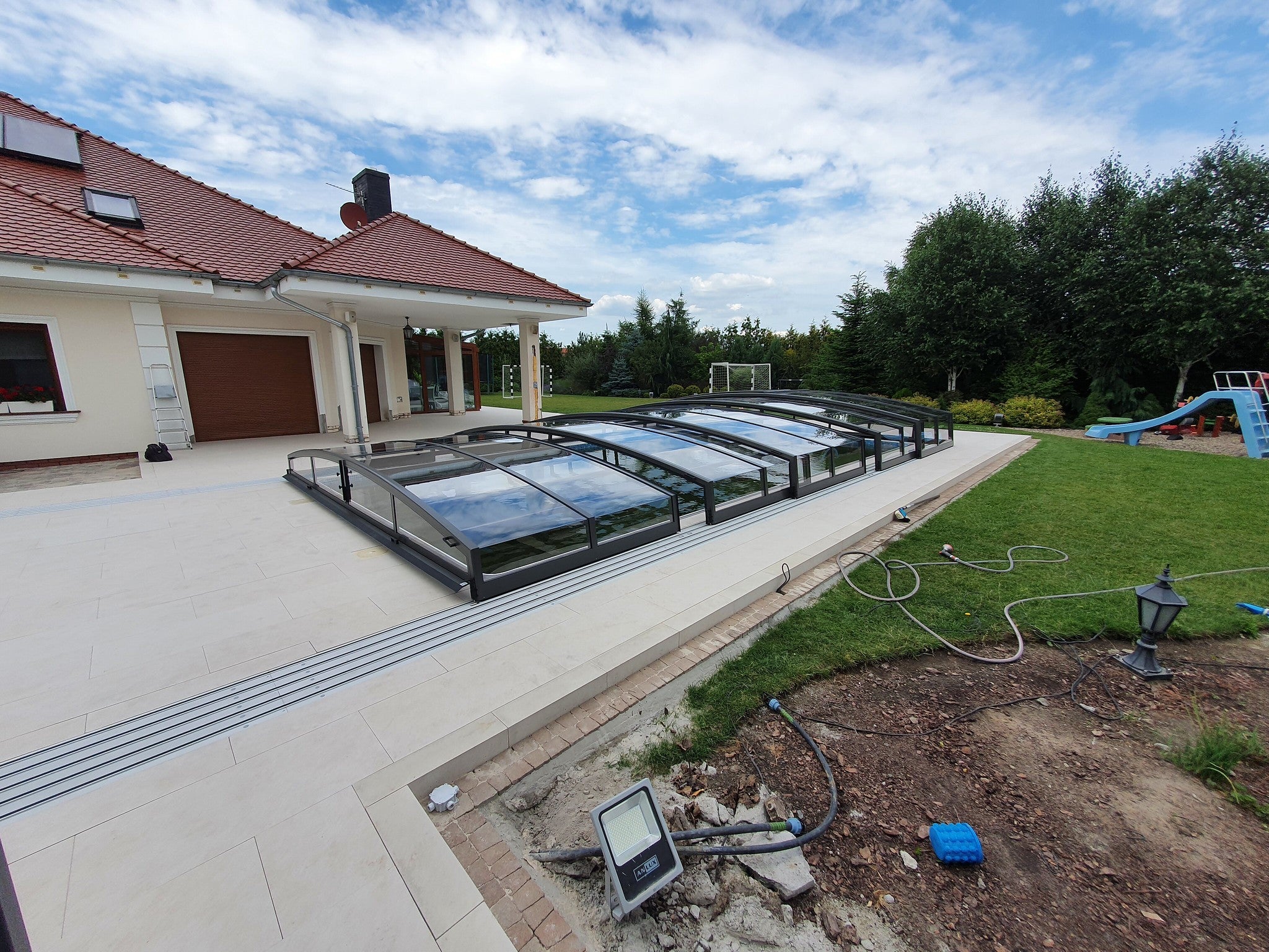 Corona Low Telescopic Swimming Pool Enclosure DIY Garden Homes
