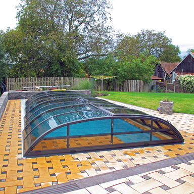 Elegant Neo Low Retractable Swimming Pool Enclosure Alukov