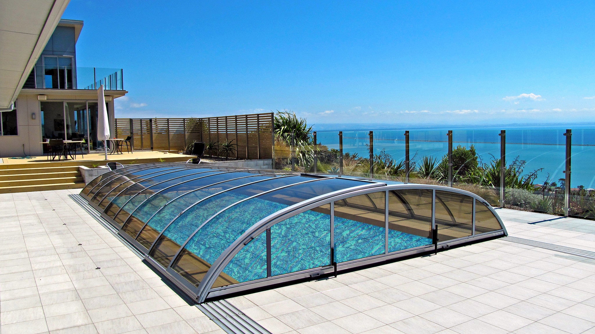Elegant Neo Low Retractable Swimming Pool Enclosure Alukov