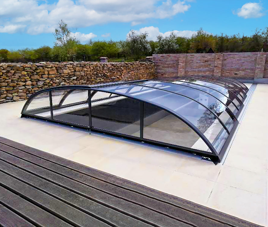 Elegant Neo Low Retractable Swimming Pool Enclosure Alukov