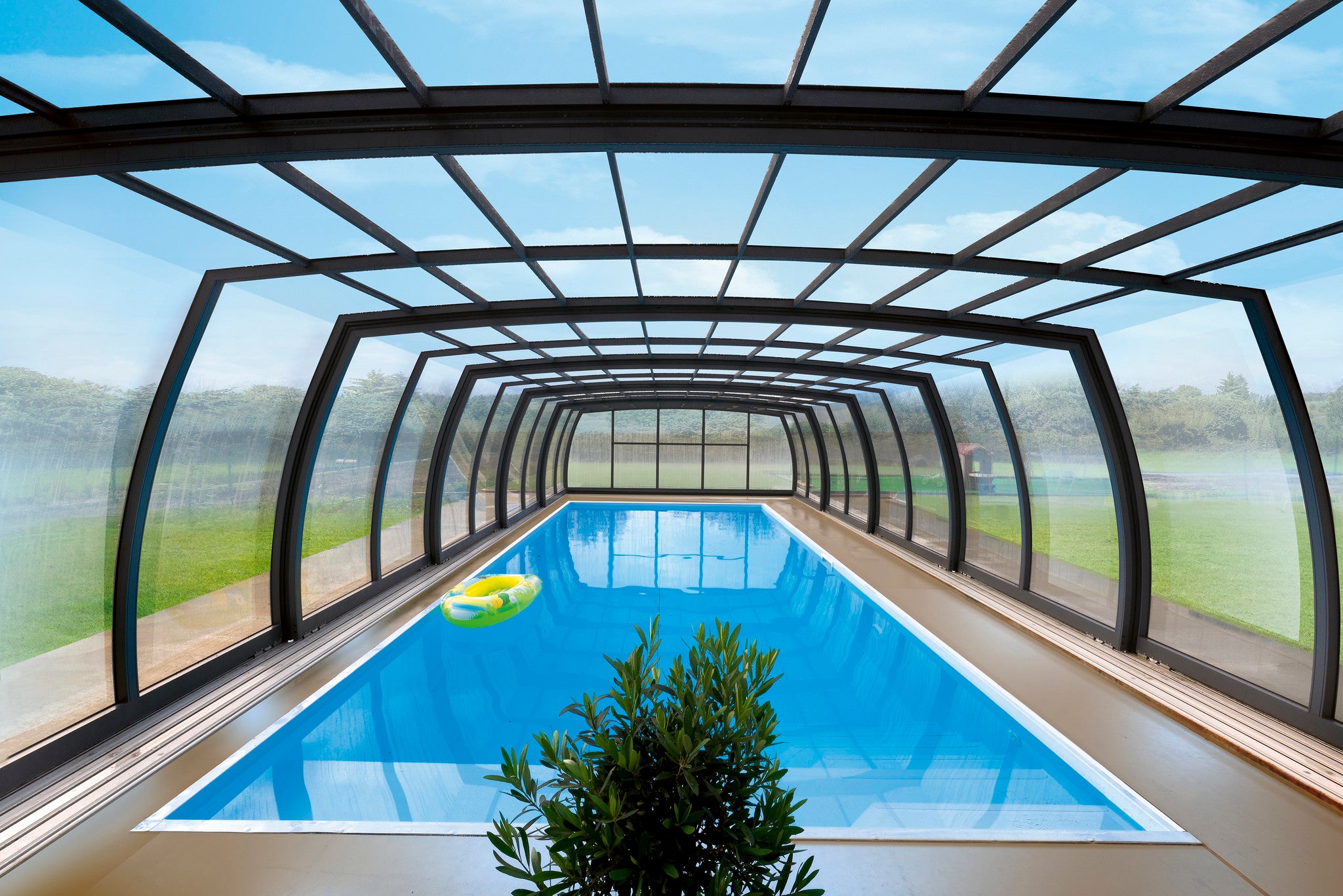 Omega High Retractable Swimming Pool Enclosure Alukov