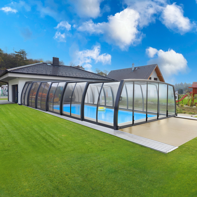 Omega High Retractable Swimming Pool Enclosure Alukov