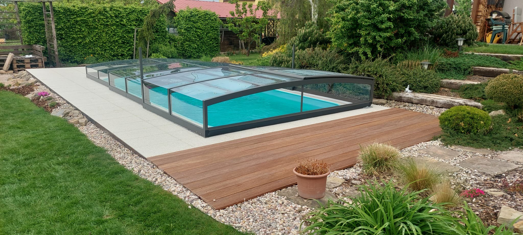 Parade Low Retractable Swimming Pool Enclosure Alukov