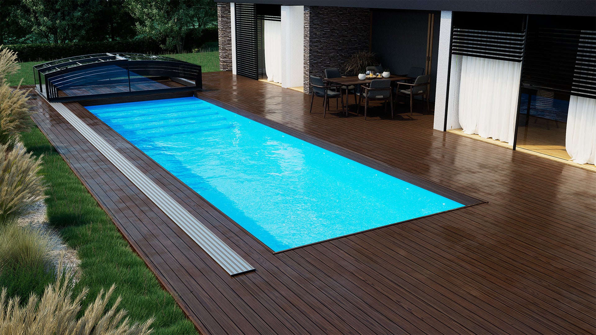 Parade Low Retractable Swimming Pool Enclosure Alukov