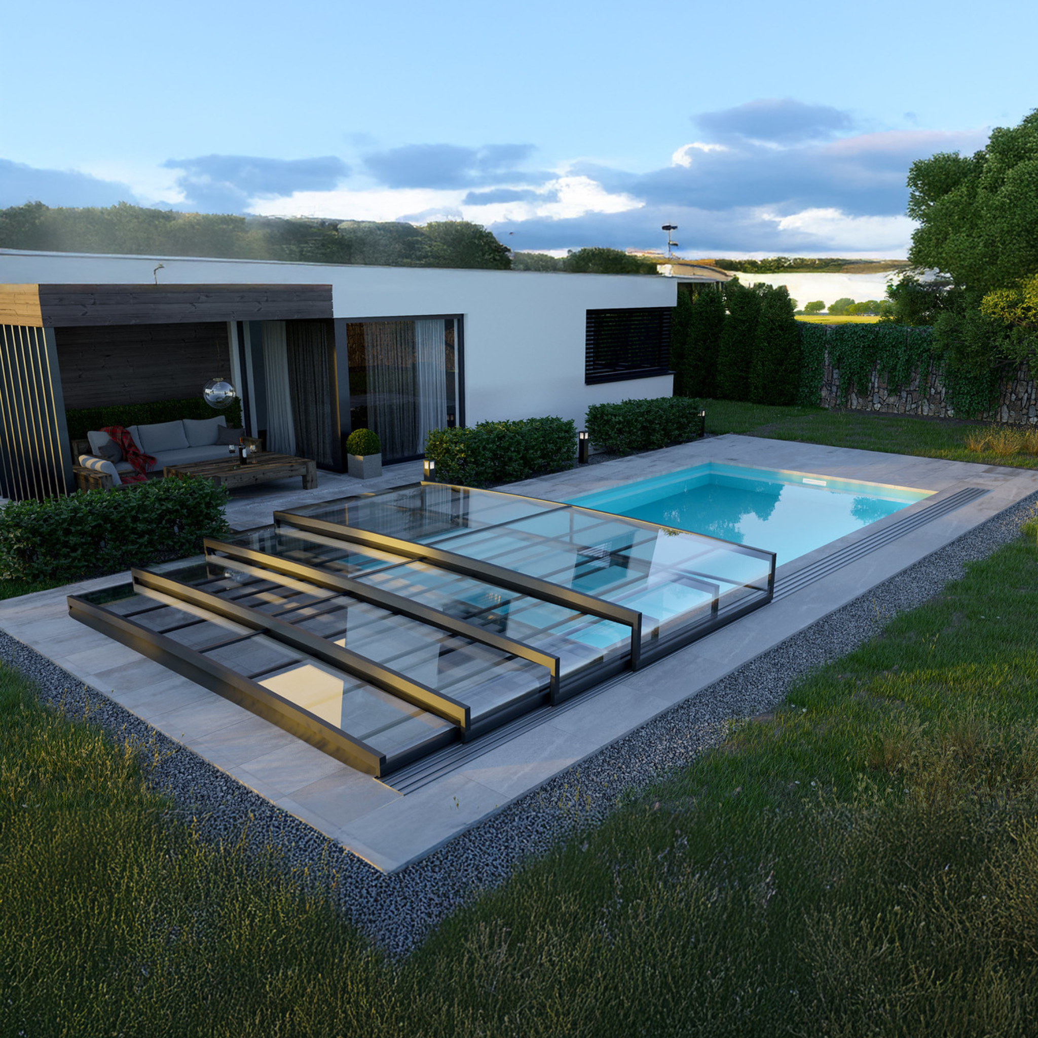 Parade Low Ultra Low Telescopic Swimming Pool Enclosure Alukov