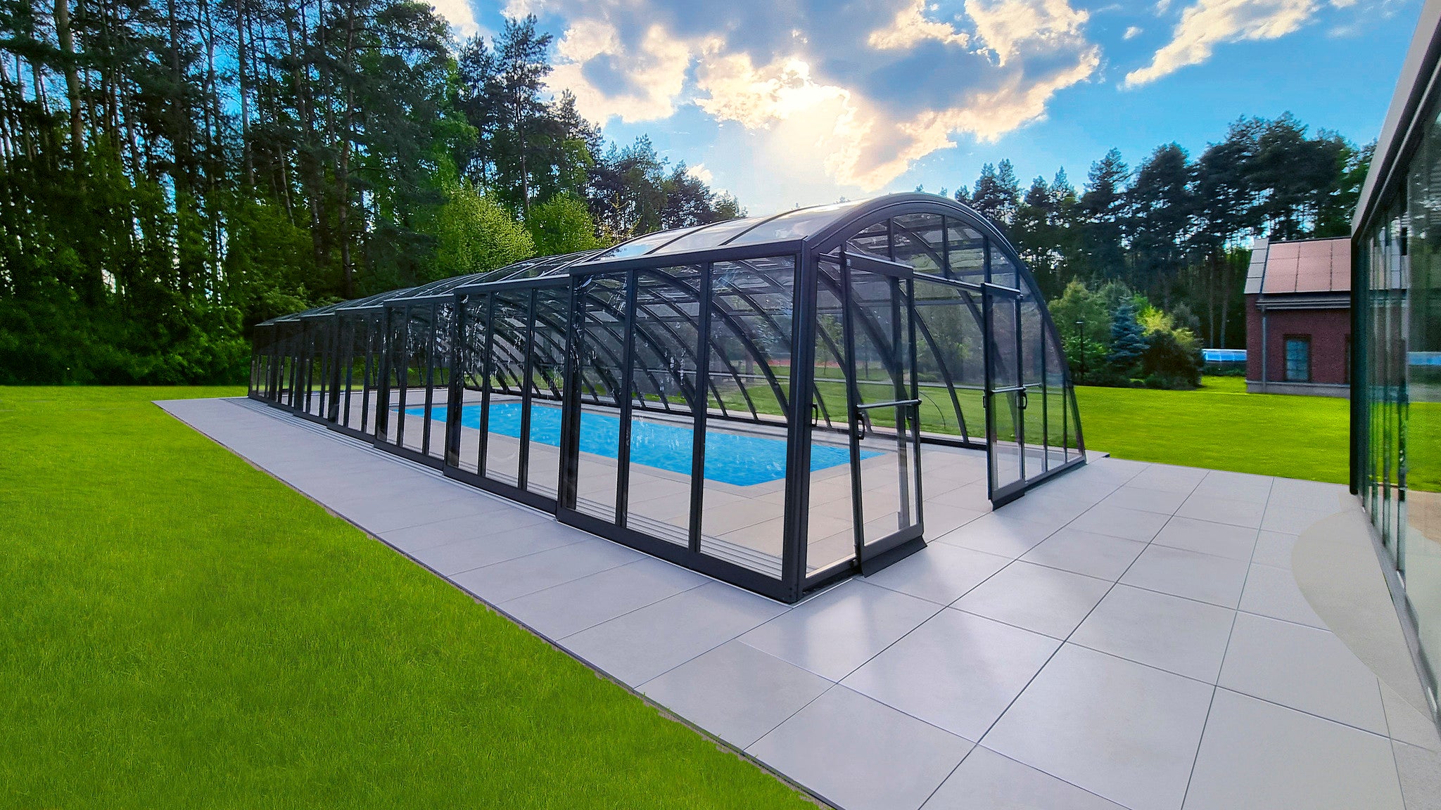 Ravena High Retractable Pool Enclosure Alukov