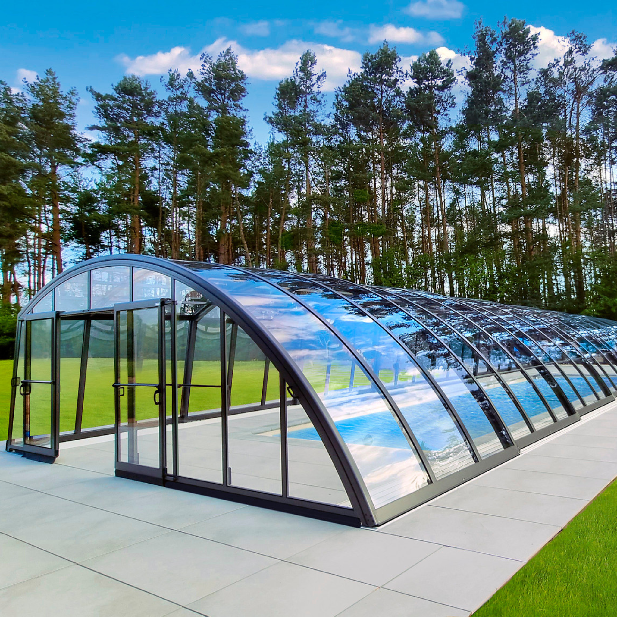 Ravena High Retractable Pool Enclosure Alukov