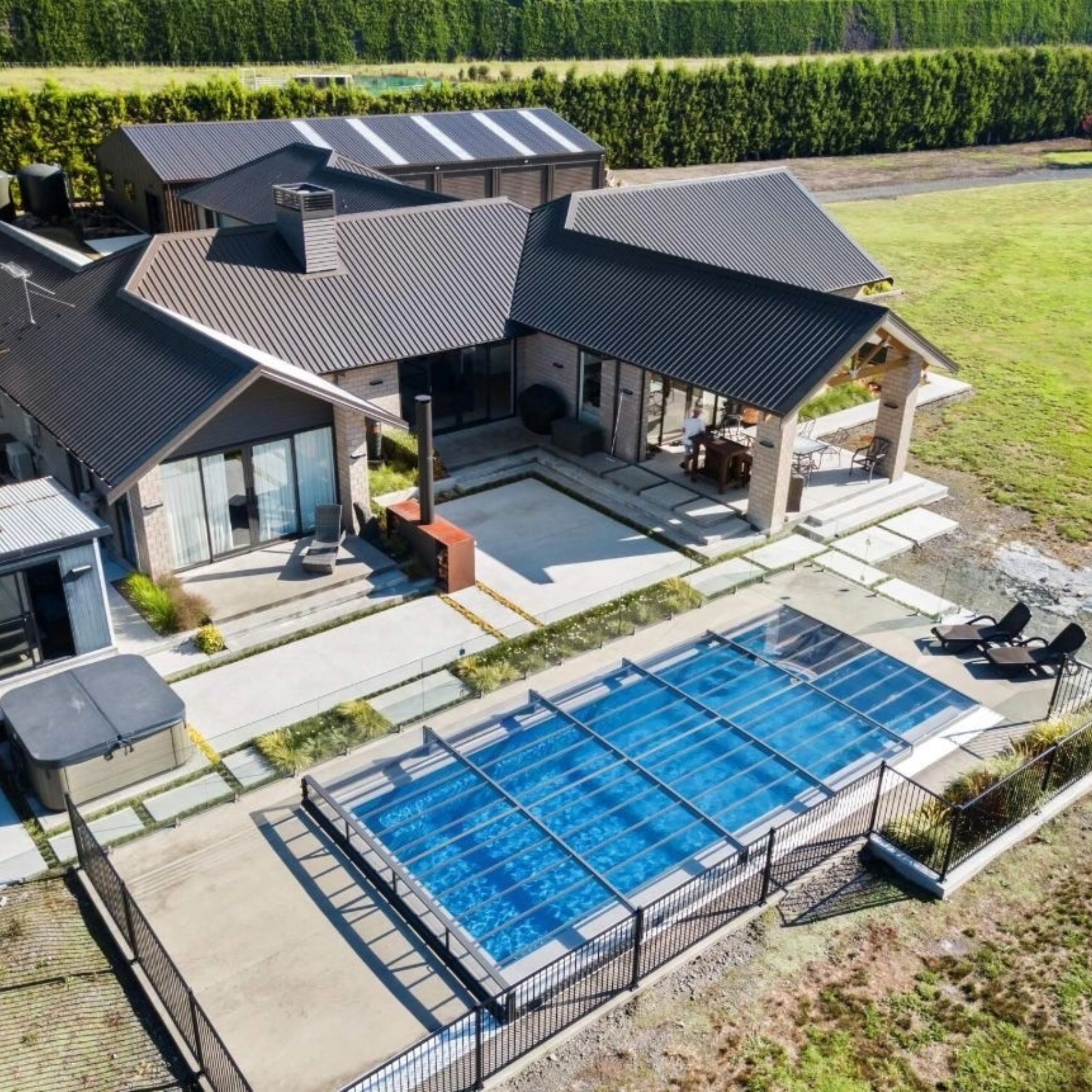 Terra Low Retractable Pool Enclosure | Alukov — DIY Garden Homes