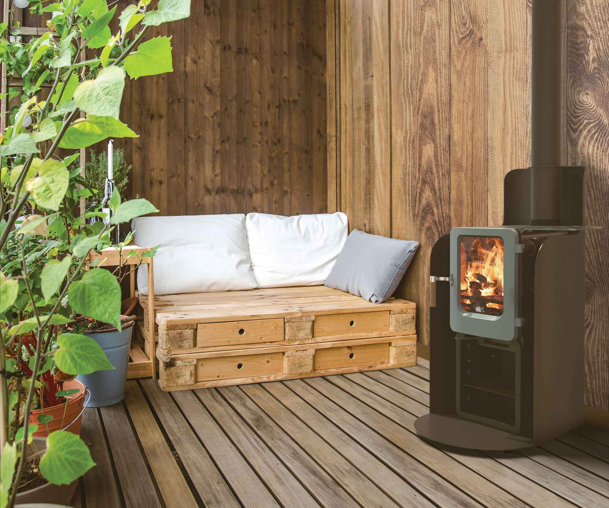 Ekol ApplePie Apple Stack 4kW Wood Burning Stove Saltfire