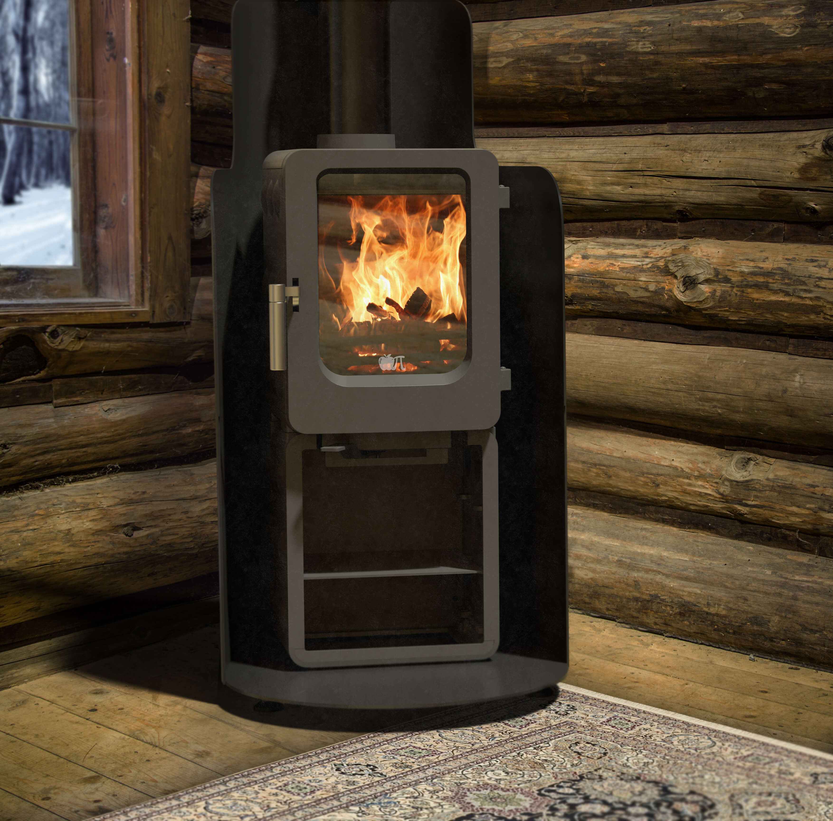 Ekol ApplePie Apple Stack 4kW Wood Burning Stove Saltfire