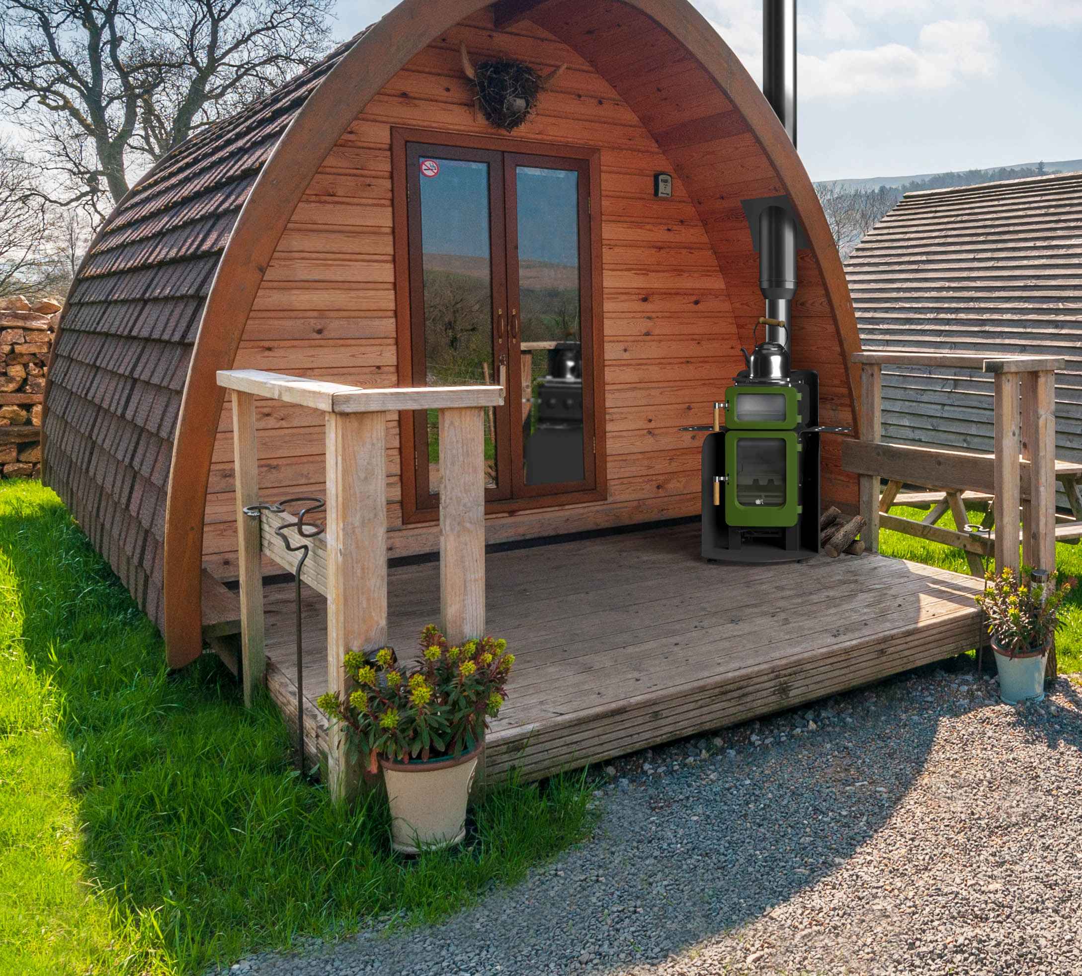 Ekol ApplePie Apple Stack 4kW Wood Burning Stove Saltfire