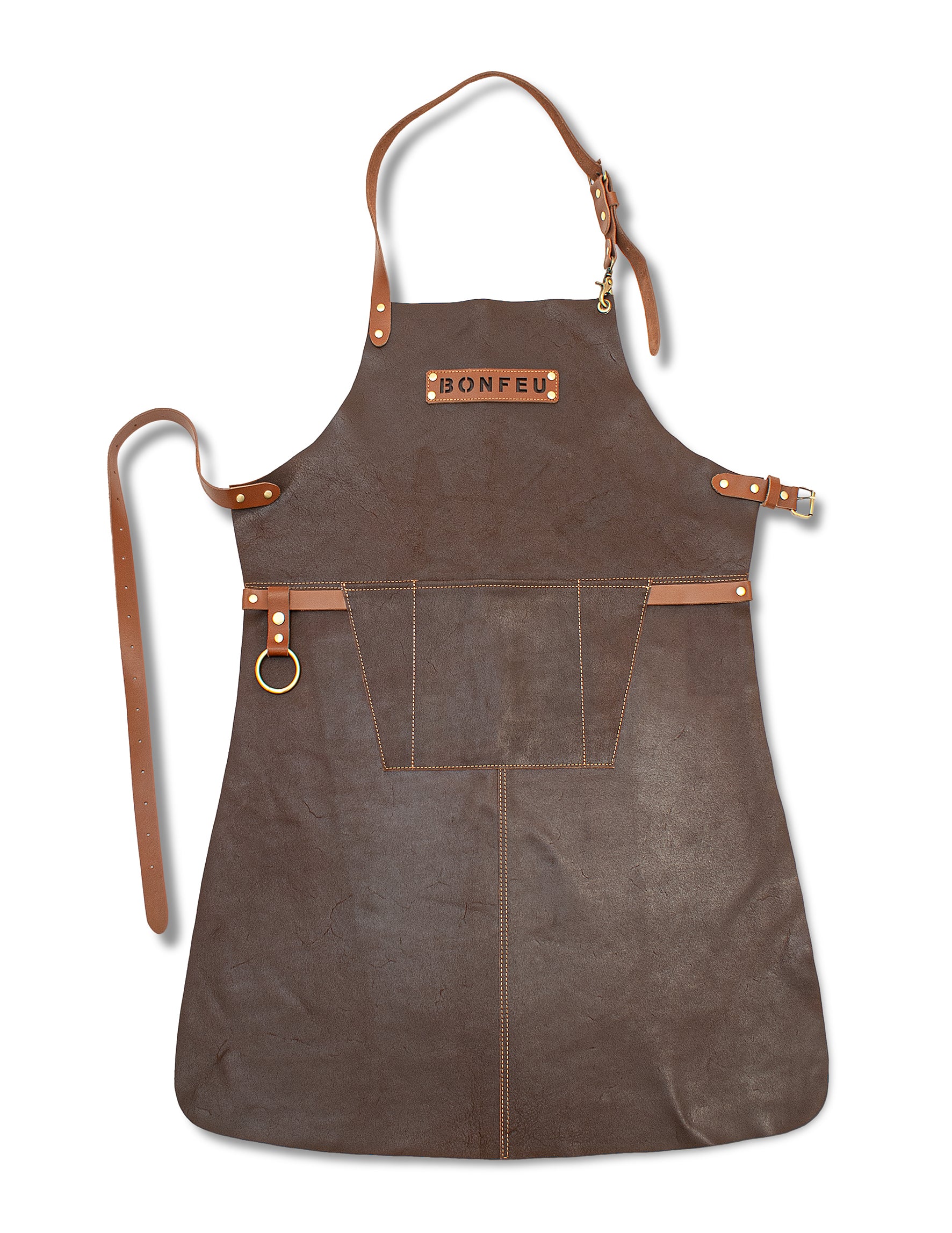 BonFeu Brown Leather Cooking Apron