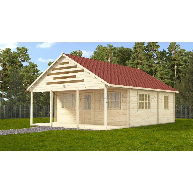 Eurovudas Aura Log Cabin - 6m x 8m