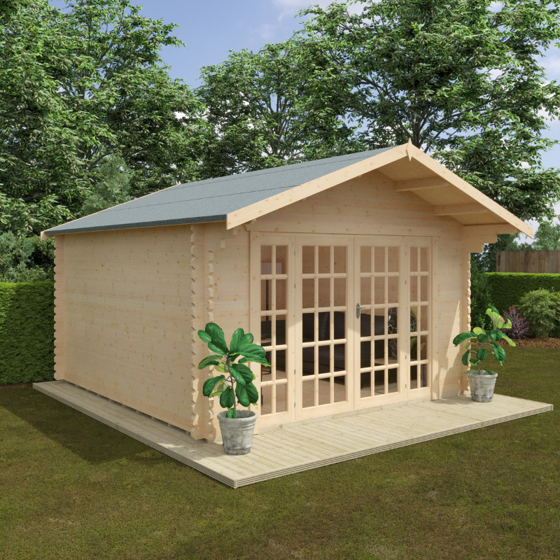 Woodlands The Balmoral Apex Log Cabin - 14ft x 14ft (44mm)