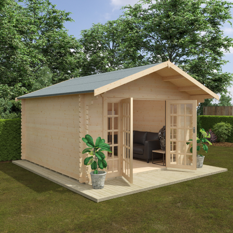 Woodlands The Balmoral Apex Log Cabin - 14ft x 14ft (44mm)