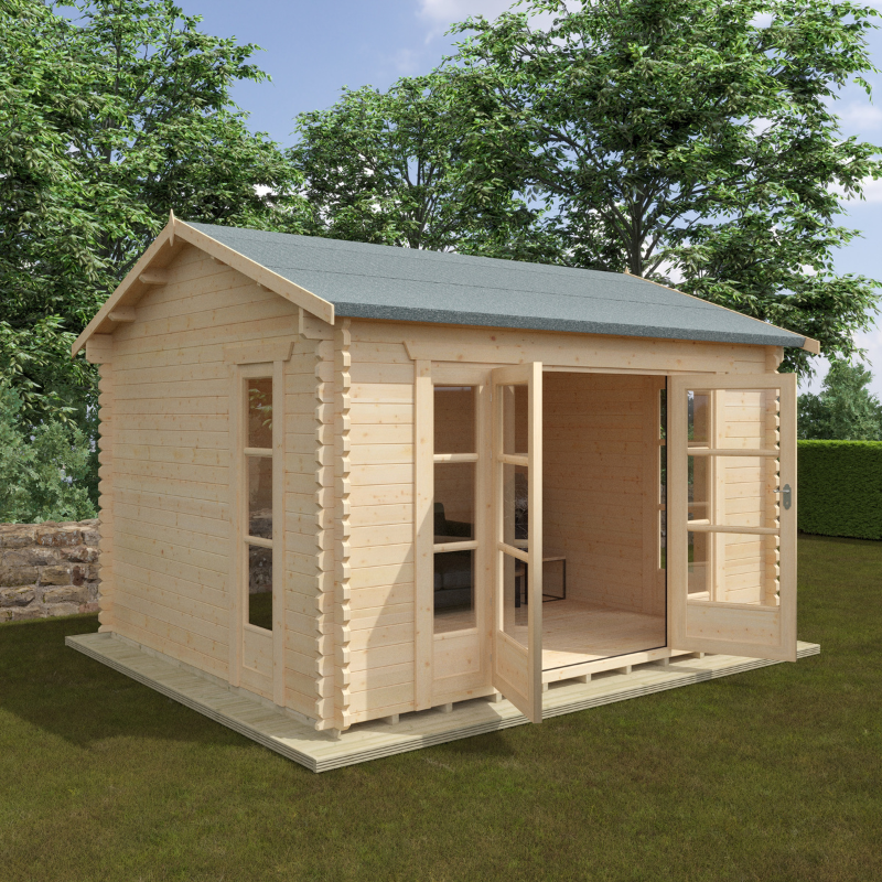 Woodlands The Bamber Apex Log Cabin - 14ft x 14ft (44mm)