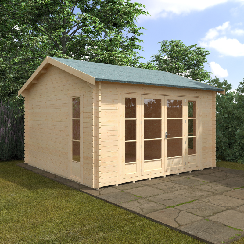 Woodlands The Bamber Apex Log Cabin - 14ft x 10ft (44mm)