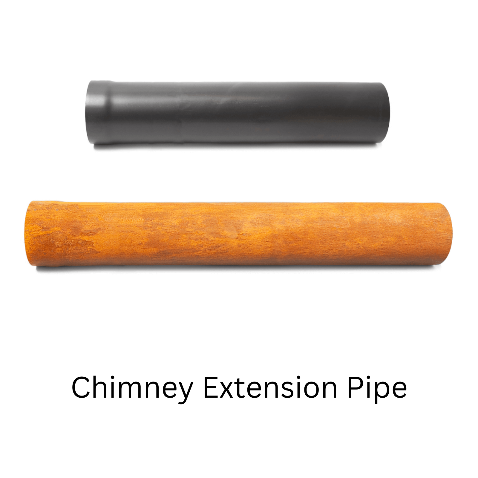 The extension pipe for the flue of the BonFeu BonBini chiminea in corten and black.