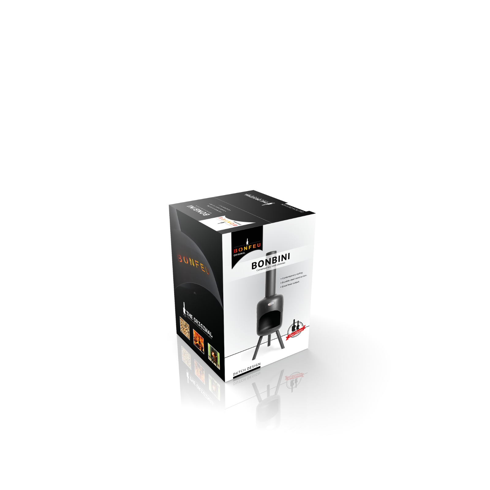 Bonfeu Bonbini Outdoor Chiminea Fireplace - Black