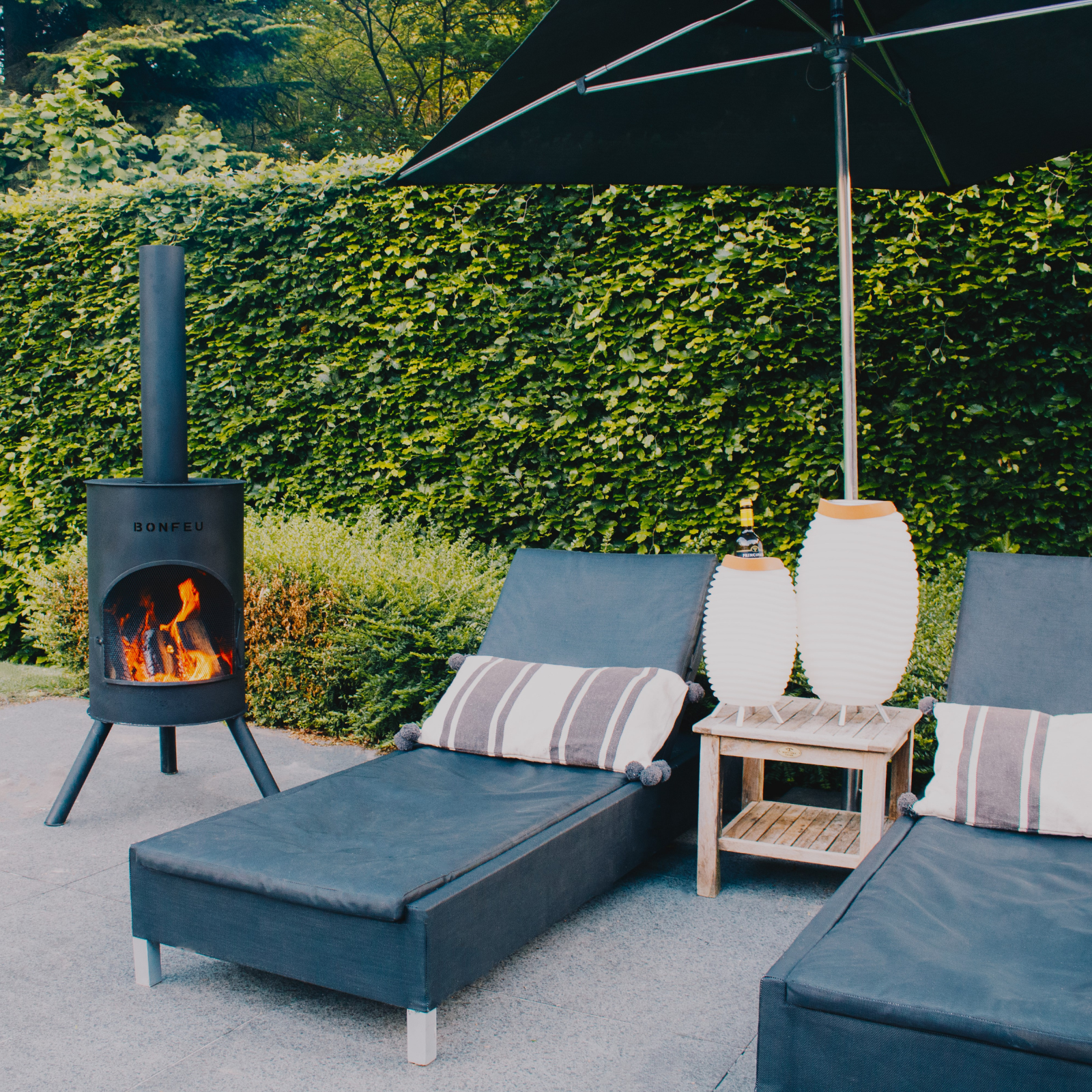 Bonfeu Bonton 40 Outdoor Garden Fireplace - Black/Corten