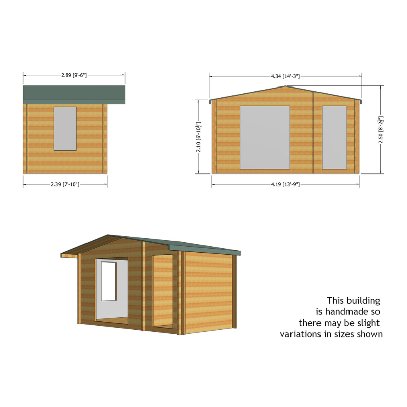 Shire Bourne Log Cabin - 14 x 8