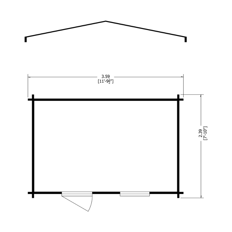 Shire Bucknells Log Cabin - 12 x 8