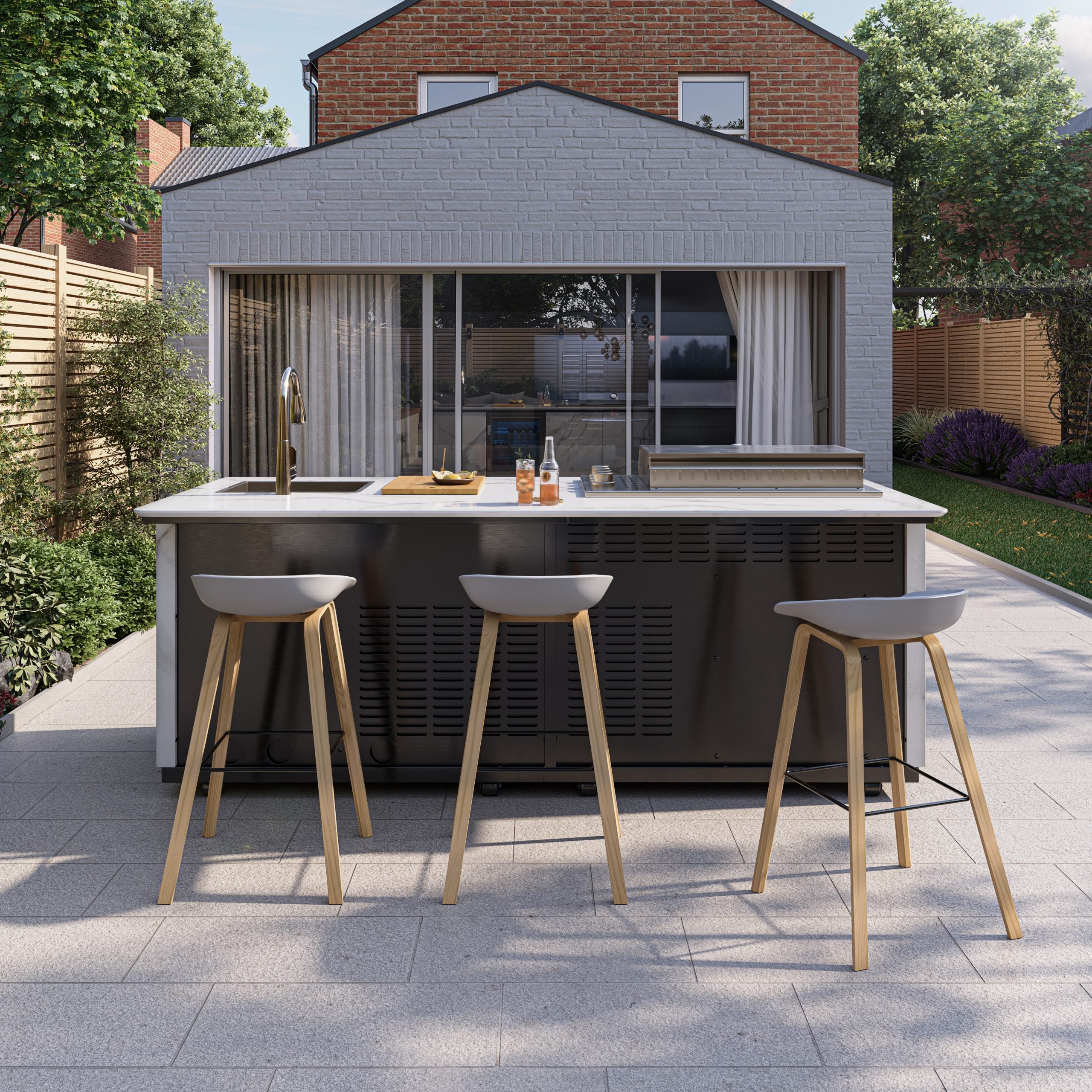 Buschbeck Derby Outdoor Kitchen - White/Grey