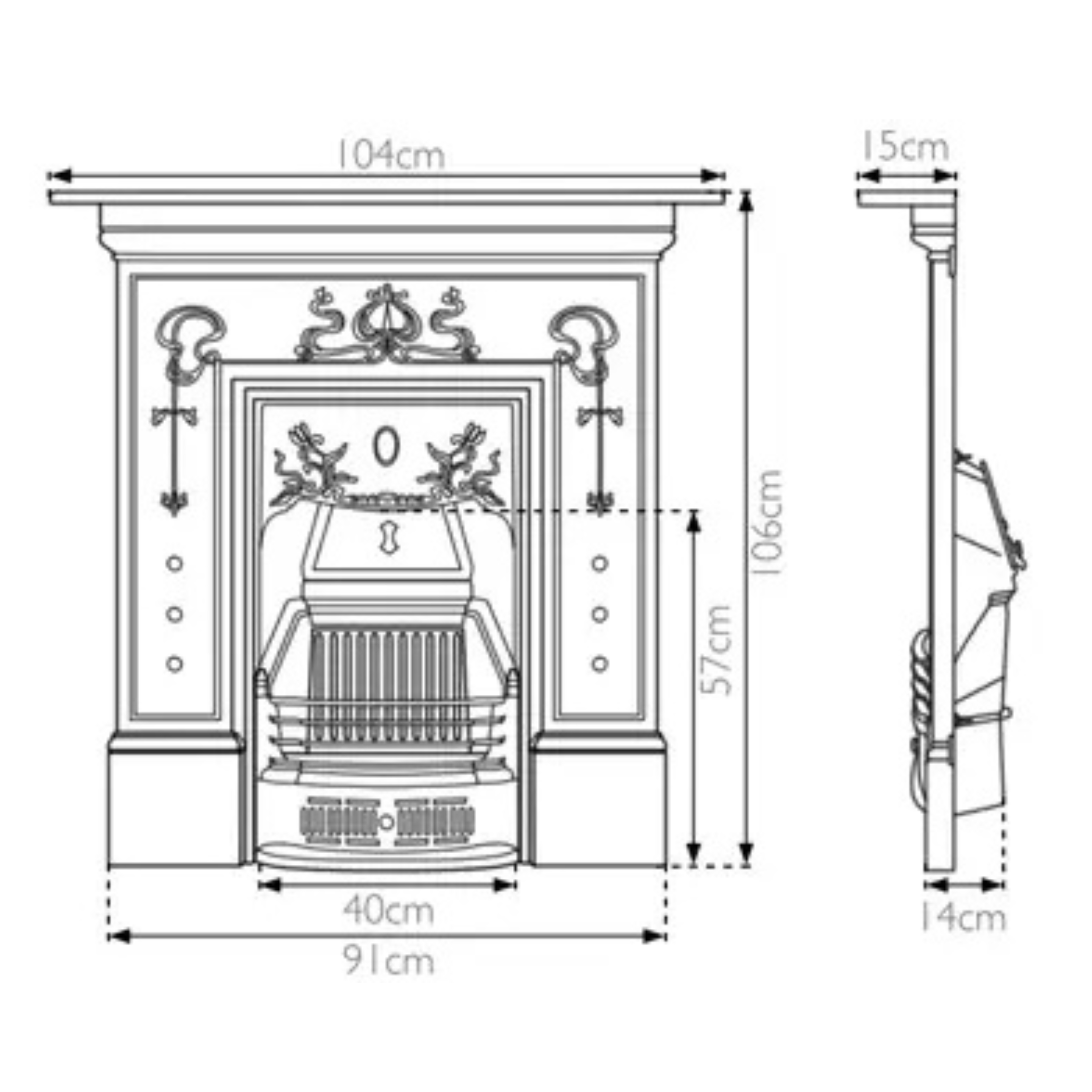 Carron Bella Cast Iron Combination Fireplace