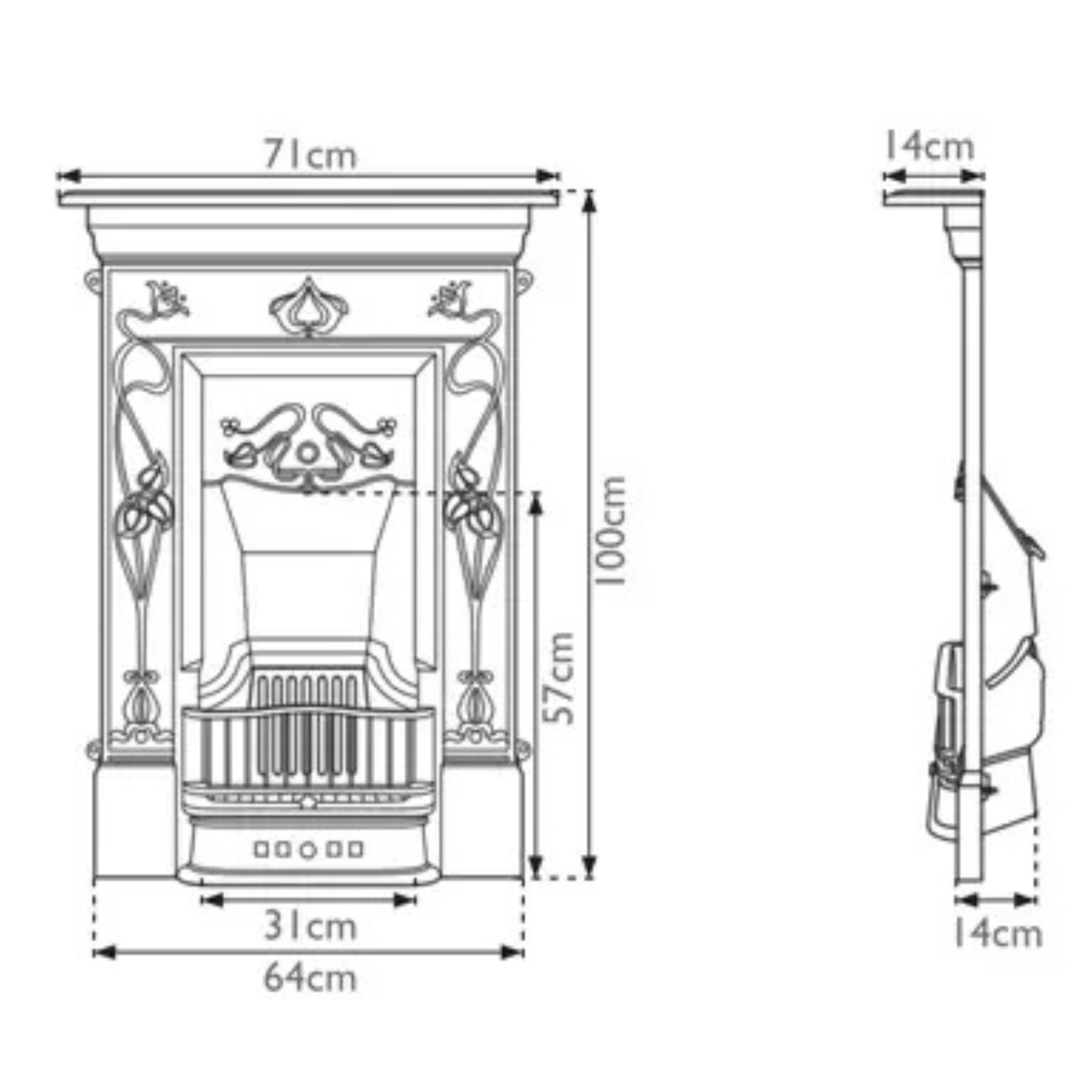 Carron Crocus Cast Iron Combination Fireplace