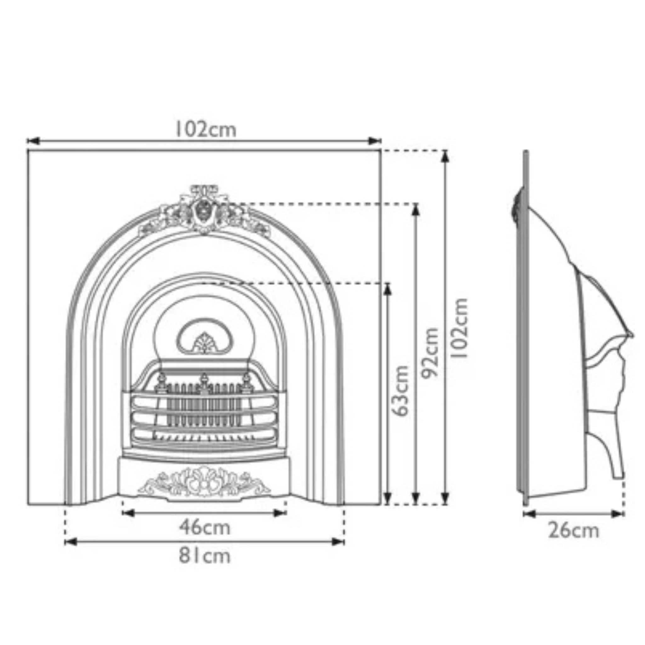 Carron Prince Cast Iron Fireplace Insert