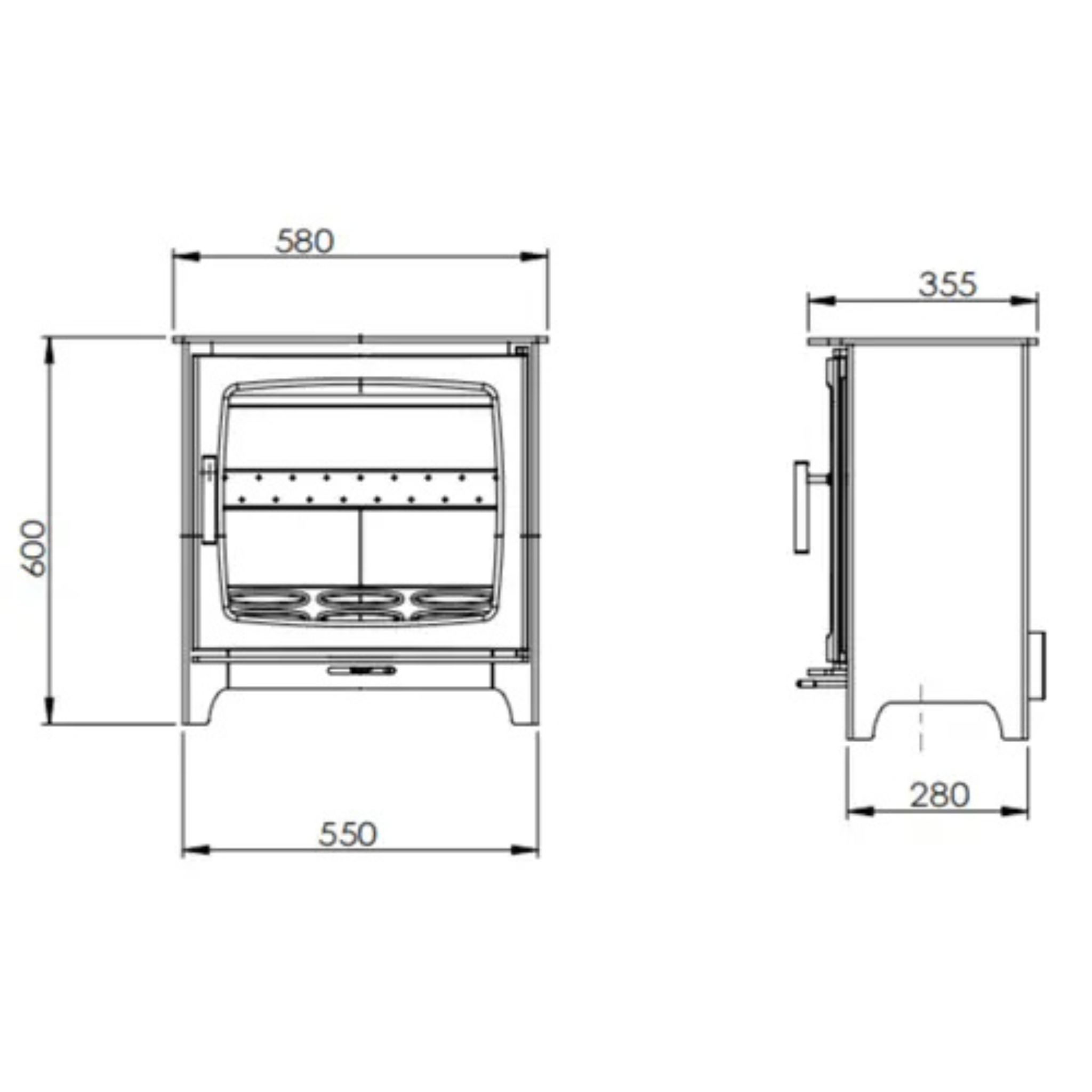 Carron Revolution 7.3kW Wood Burning Stove - Matt Black