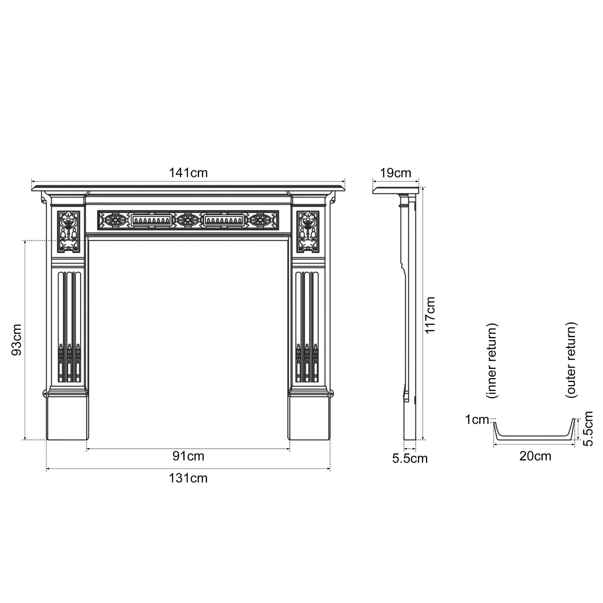 Carron The Albert Cast Iron Fireplace Surround