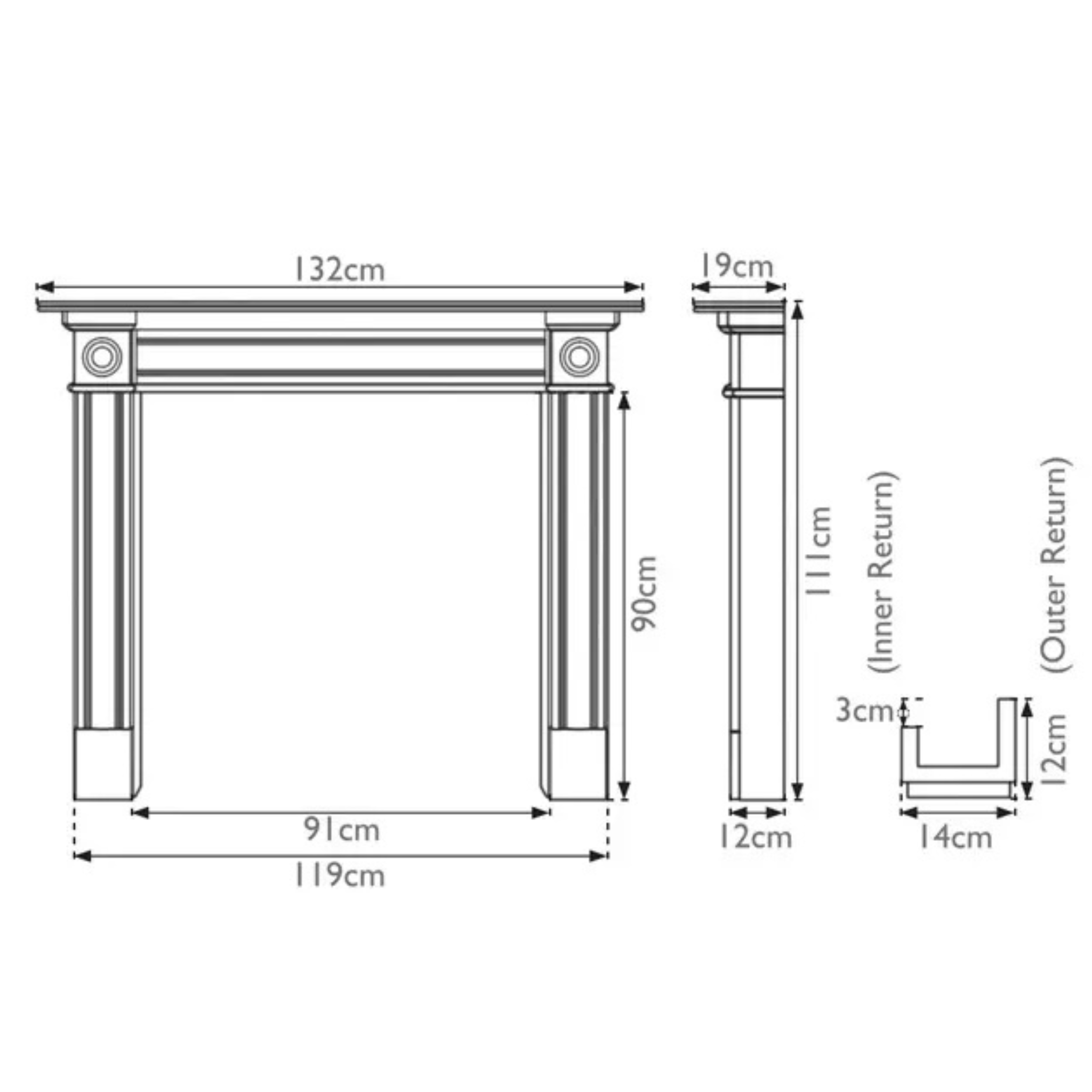 Carron The Derry Wooden Fireplace Surround
