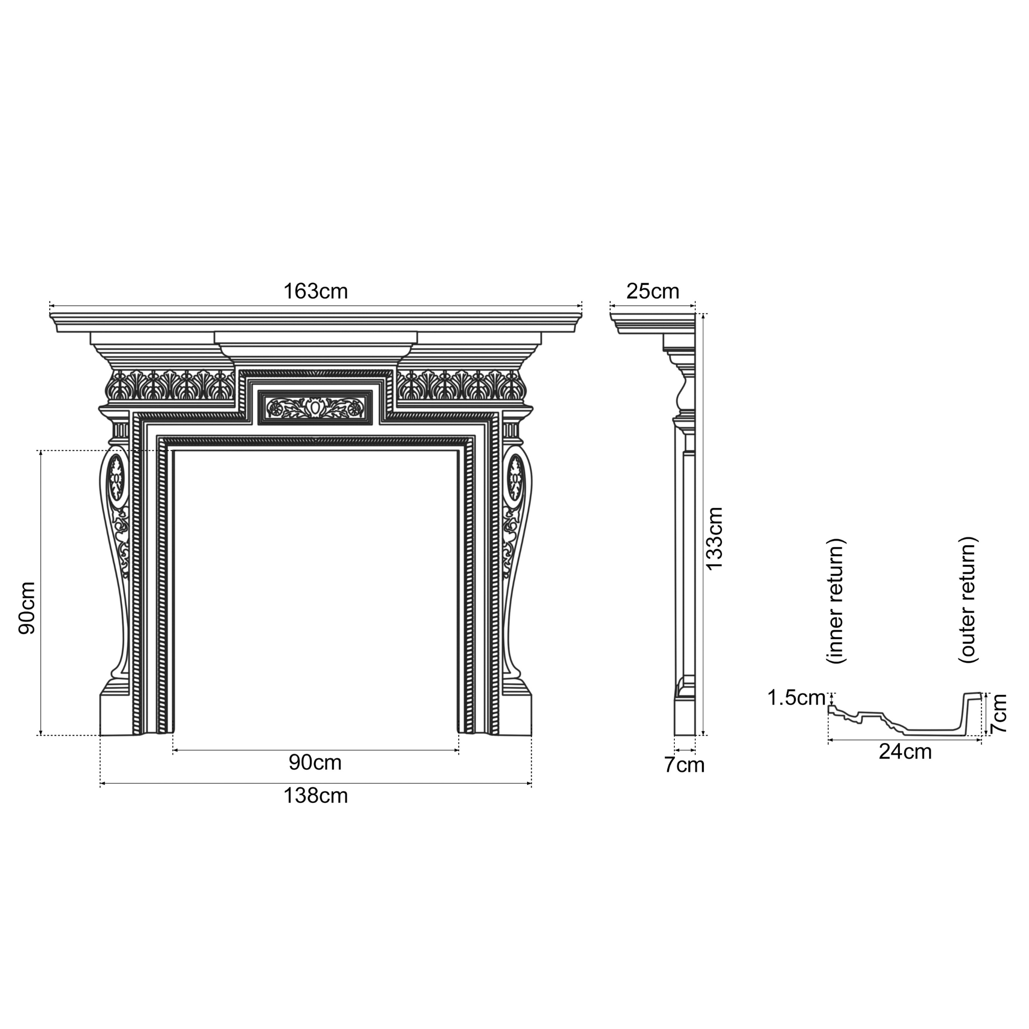 Carron The Knightsbridge Cast Iron Fireplace Surround