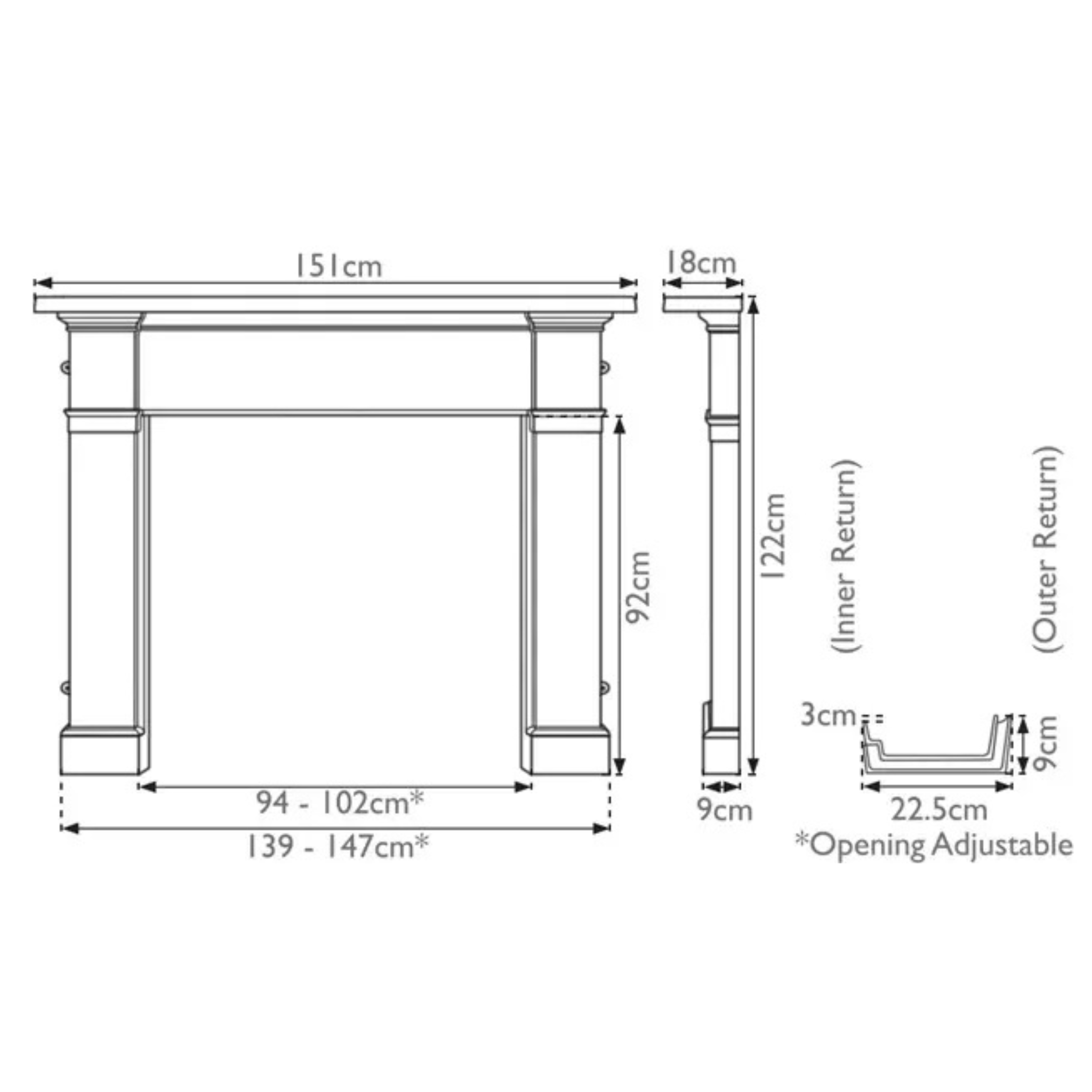 Carron The Somerset Cast Iron Fireplace Surround
