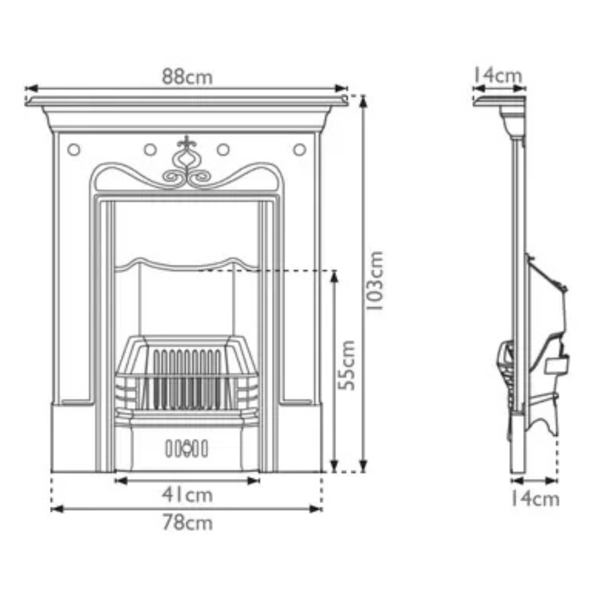 Carron Tulip Cast Iron Combination Fireplace