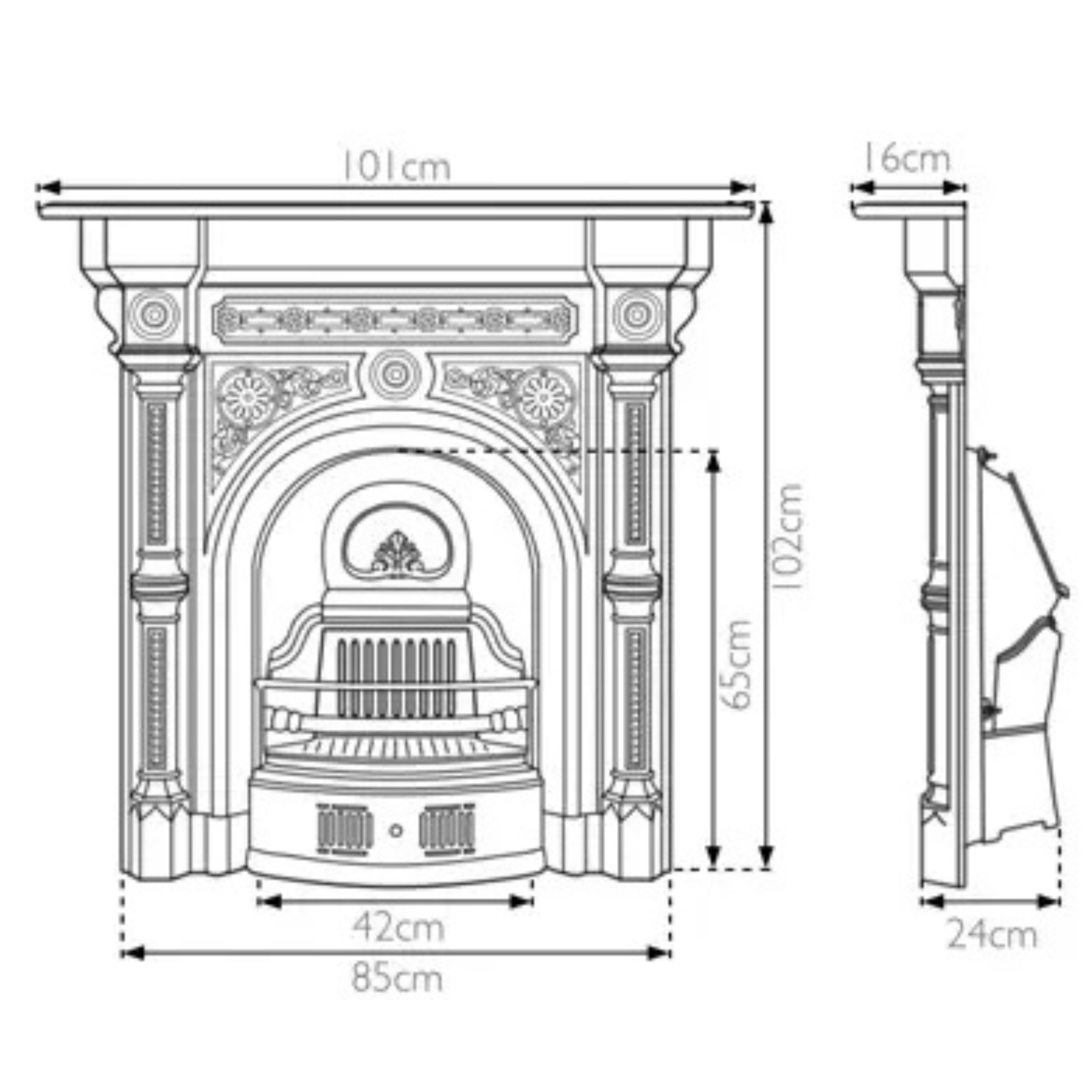 Carron Tweed Cast Iron Combination Fireplace