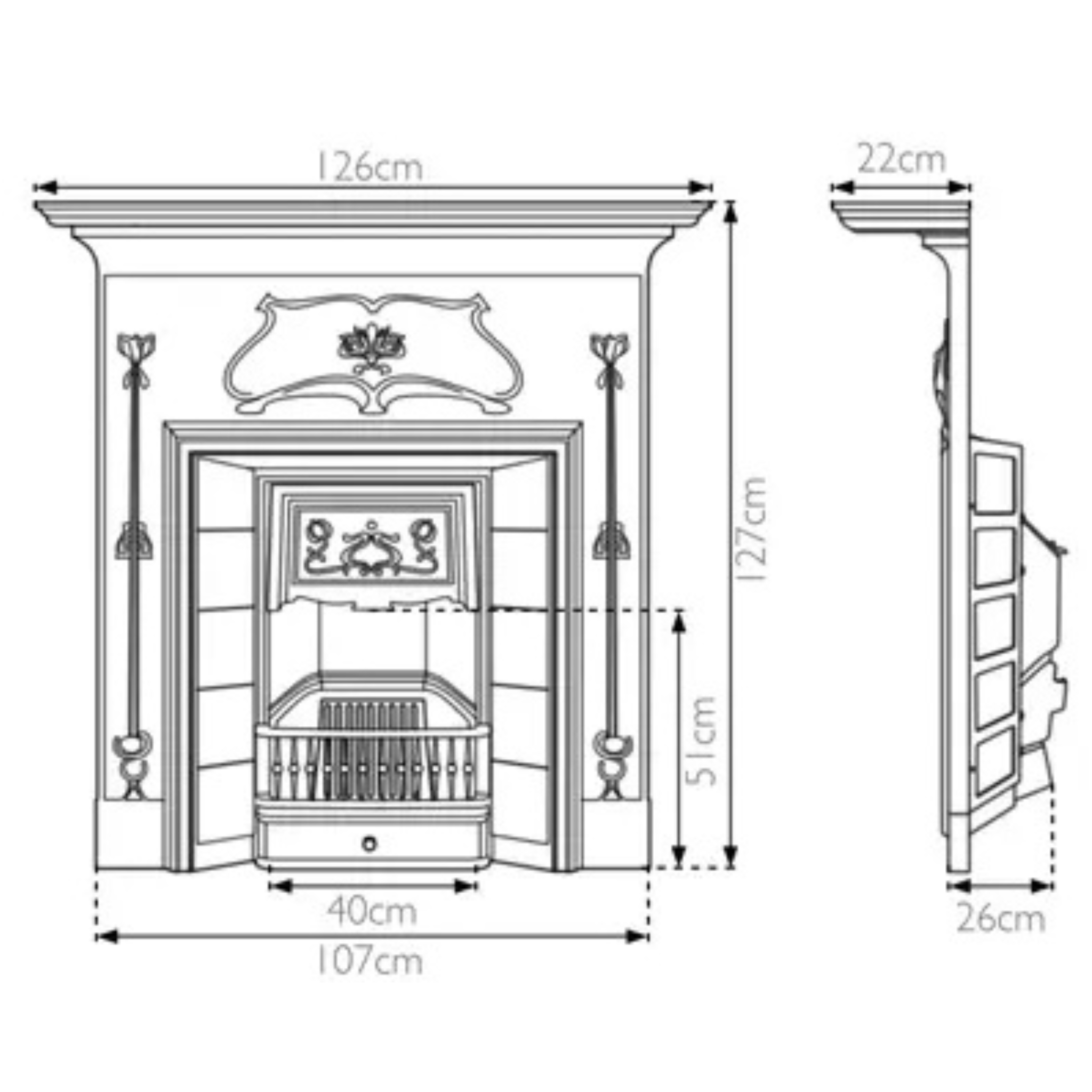 Carron Verona Cast Iron Combination Fireplace