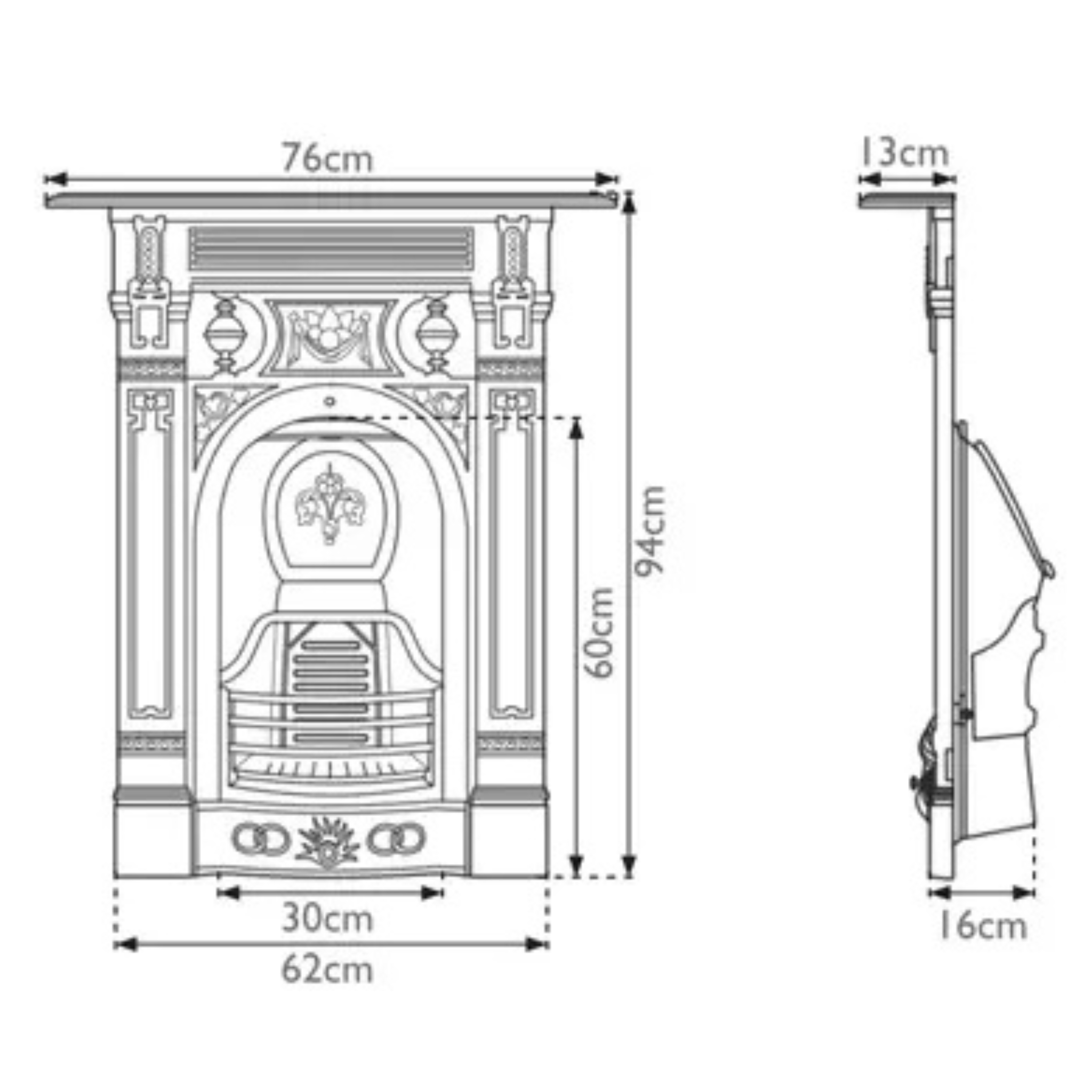 Carron Victorian Cast Iron Combination Fireplace (Small)