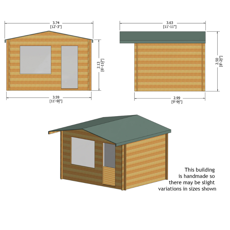 Shire Challock Log Cabin - 12 x 10