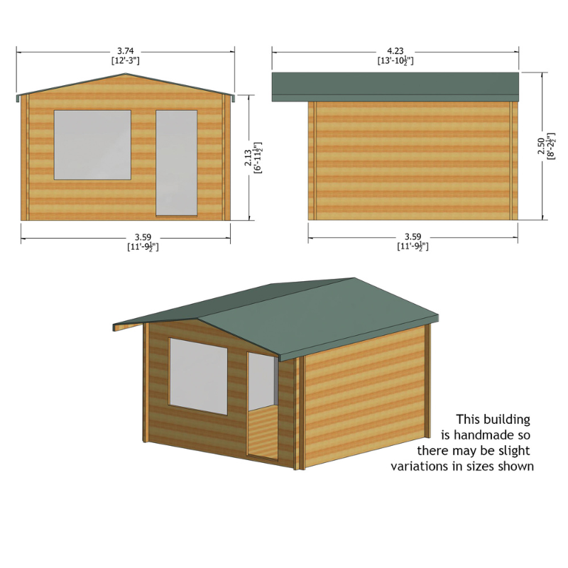 Shire Challock Log Cabin - 12 x 12